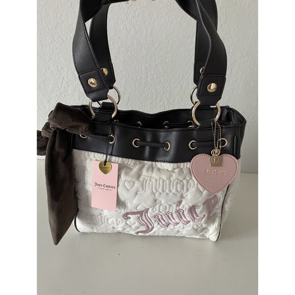 Juicy Couture Angel Chocolate & Cream Vintage Dreams Daydreamer Tote Bag NEW - Picture 2 of 16